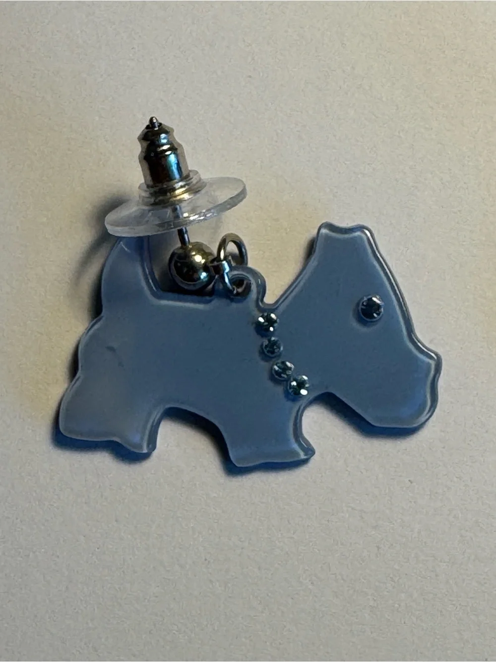 Periwinkle Dog Silhouette Drop Earrings - Cute Pet-Themed Jewelry